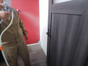抗菌・抗ウイルス・コロナ対策　キノシールド施工中