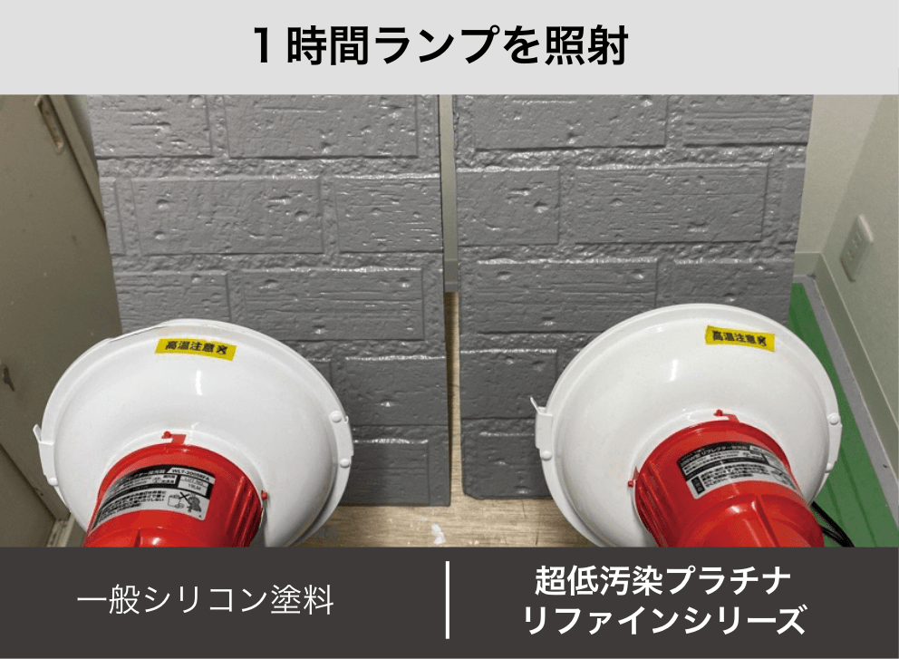 1時間ランプを照射