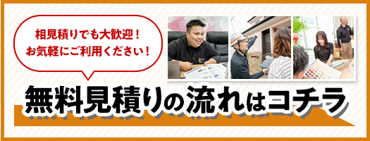 相見積もりでも大歓迎！お気軽にご利用ください！無料見積りの流れはコチラ