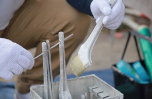 株式会社石井建装塗装中の様子