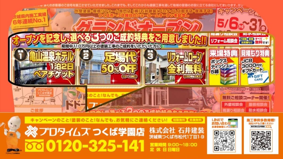 プロタイムズつくば学園店グランドオープンキャンペーンについて！