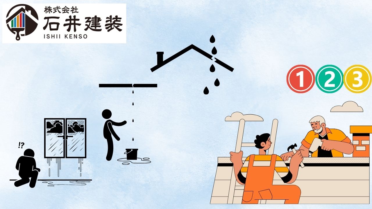 雨漏り発生!初期対応から修理完了するまでの3ステップ